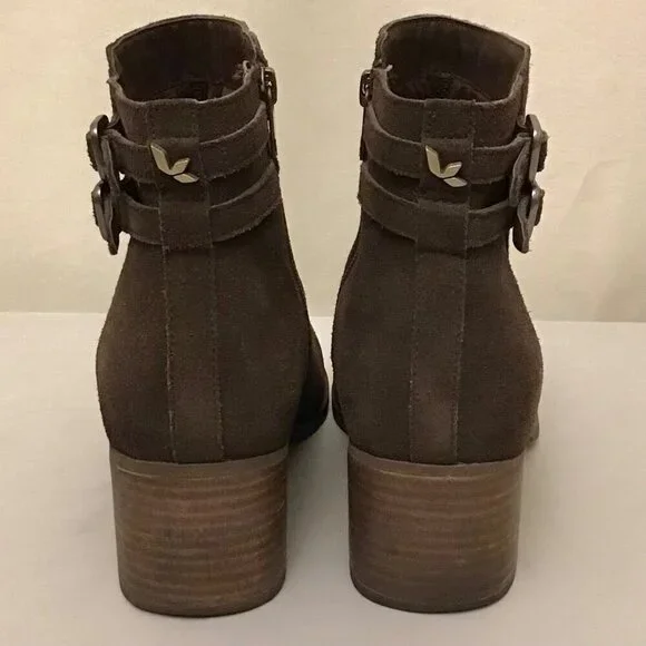 Koolaburra UGG 10 Gordana 1020132 Suede Ankle Boots Brown Booties Chunky Heels - Picture 7 of 12